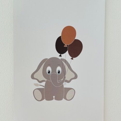 elefant med rosa balloner